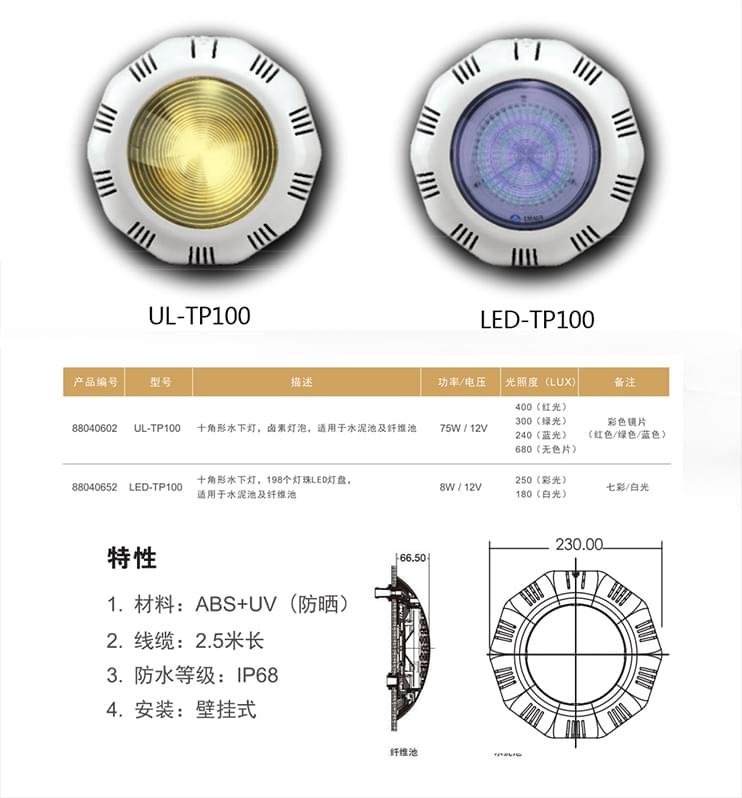 意万仕 LED水下灯 泳池灯(图3)