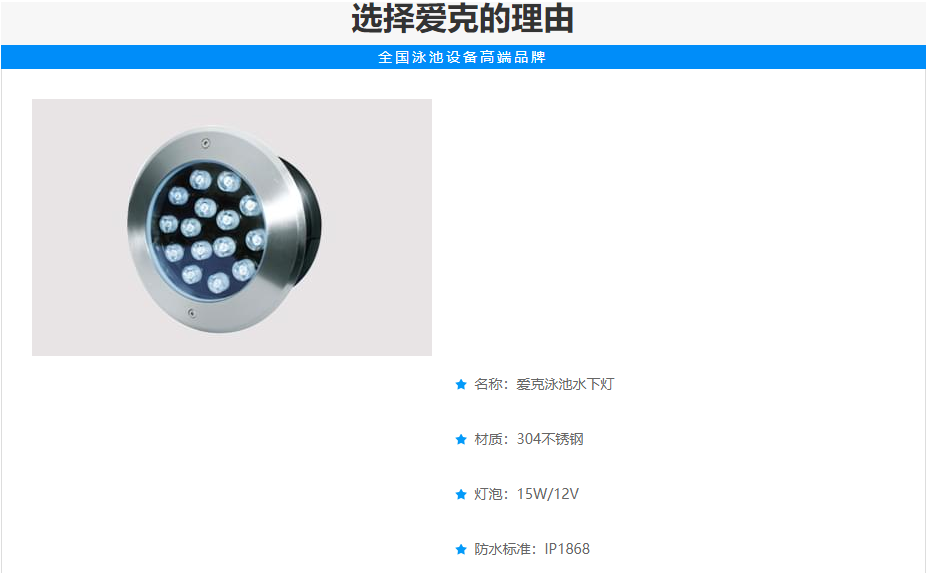 爱克 水下灯 泳池灯(图2)